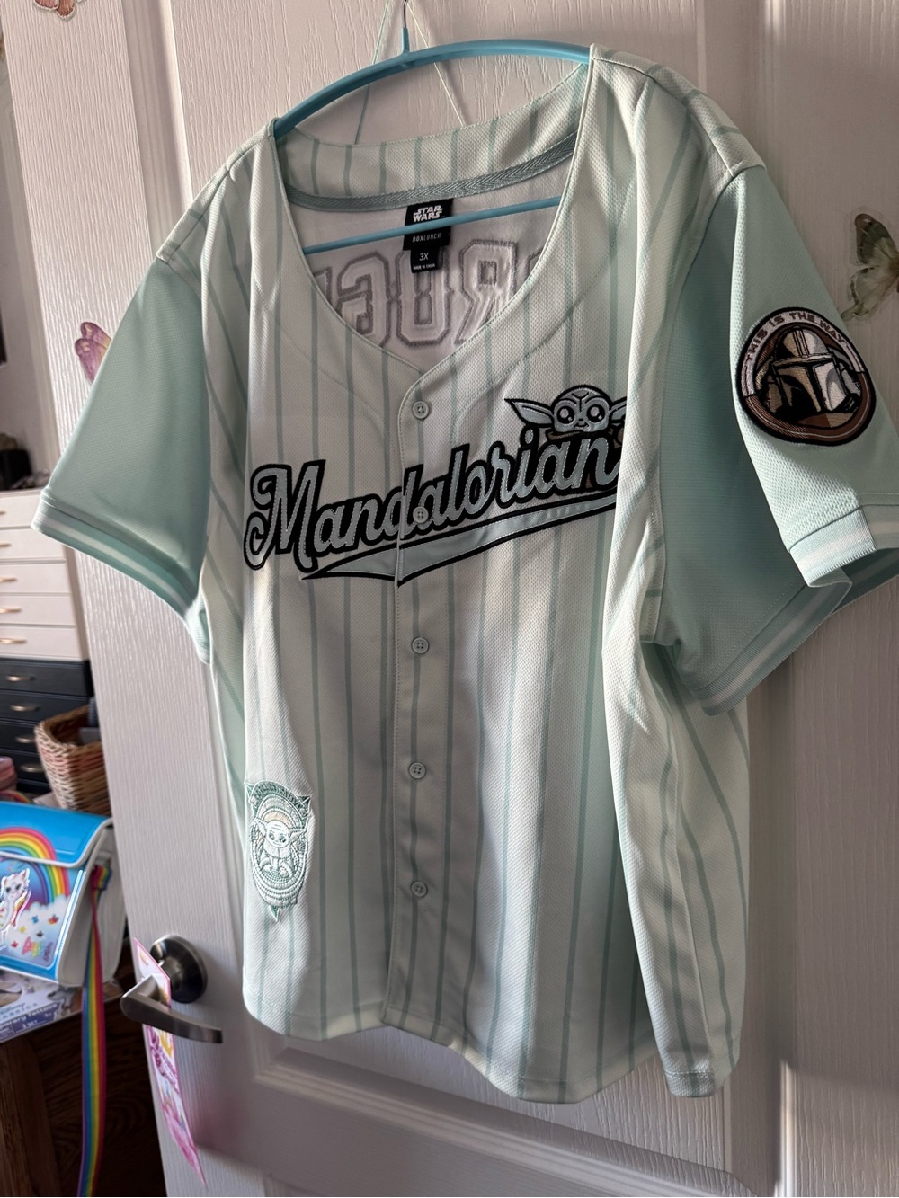 The Mandalorian Kids' Mint Green Baseball Jersey
